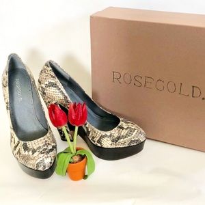 Rosegold Vintage Snake Skin Heels Size 9